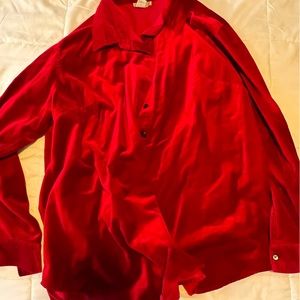 The Territory Ahead Women’s Button Down Velour Shirt Red